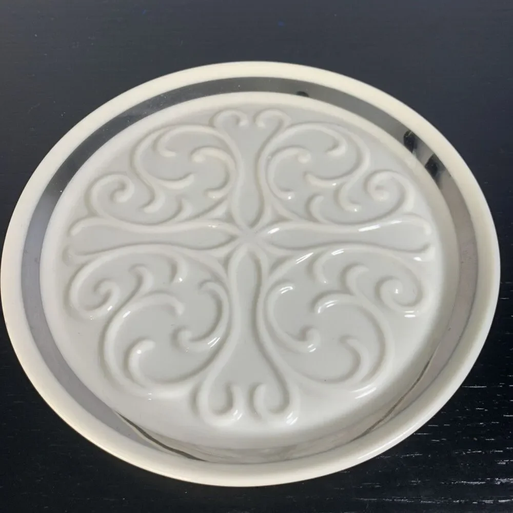 Platinum Trimmed LENOX Decorative Small Scroll Plate - 6.25